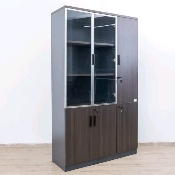 3-Door File Organizer Wooden Office Cabinet – Sleek Storage Solution with Secure Locks
