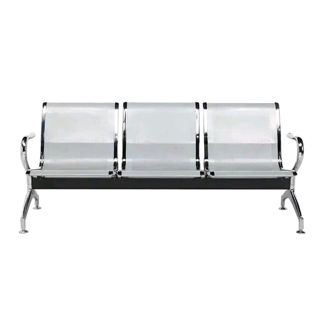 3-seater linked silver visitors bench