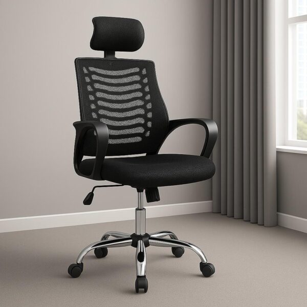 Ergonomic Office Chair with Headrest – Full Support for Long Hours